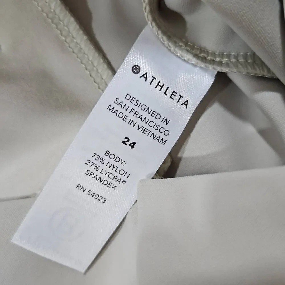 Athleta Stellar Straight Crop Pant Womens Size 24 Cream Khaki Casual Dressy Pant